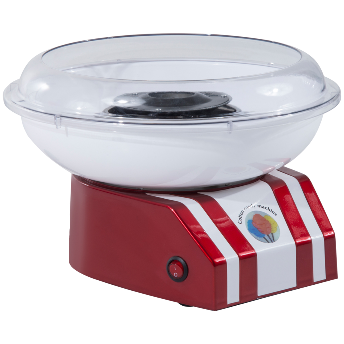Candy Floss Machine 450W Stainless Steel Red/White 10 Bamboo Sticks UK Plug